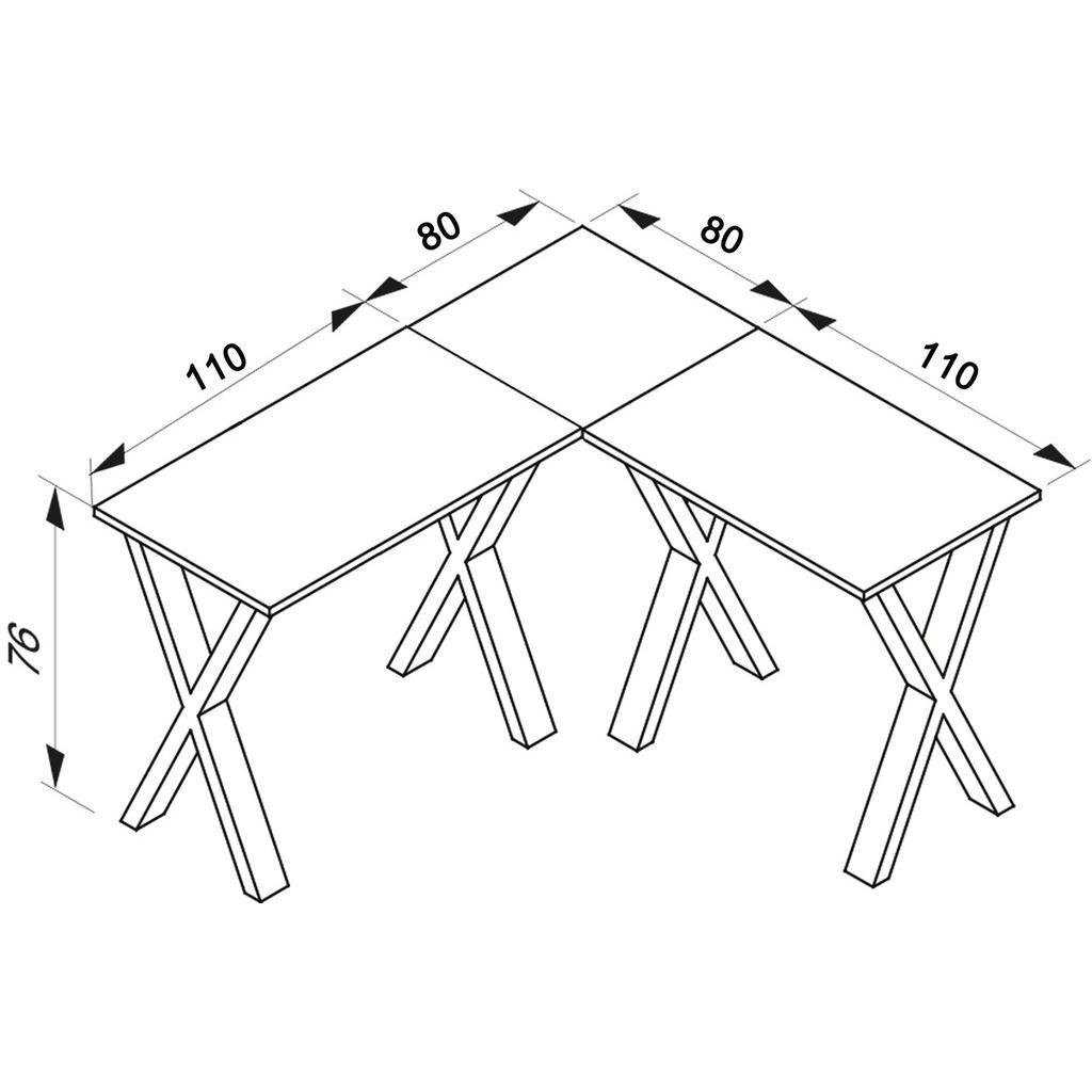 Thumbnail - Mid.you Eckschreibtisch, Anthrazit, Silber, Metall, Holzwerkstoff, U-Form, 190x76x190 cm, seitenverkehrt montierbar, Arb...