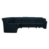 ECKSOFA  in Echtleder Dunkelblau  260/324 cm  - Schwarz/Dunkelblau, KONVENTIONELL, Leder/Kunststoff (260/324cm) - Cantus
