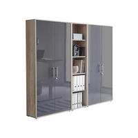 AKTENSCHRANK Sonoma Eiche, Anthrazit Hochglanz  - Anthrazit Hochglanz/Sonoma Eiche, MODERN, Holzwerkstoff (212,9/185,6/33cm) - MID.YOU