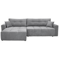 ECKSOFA LAGUNA Grau Frottee  - Schwarz/Grau, Design, Kunststoff/Textil (143/260cm) - MID.YOU