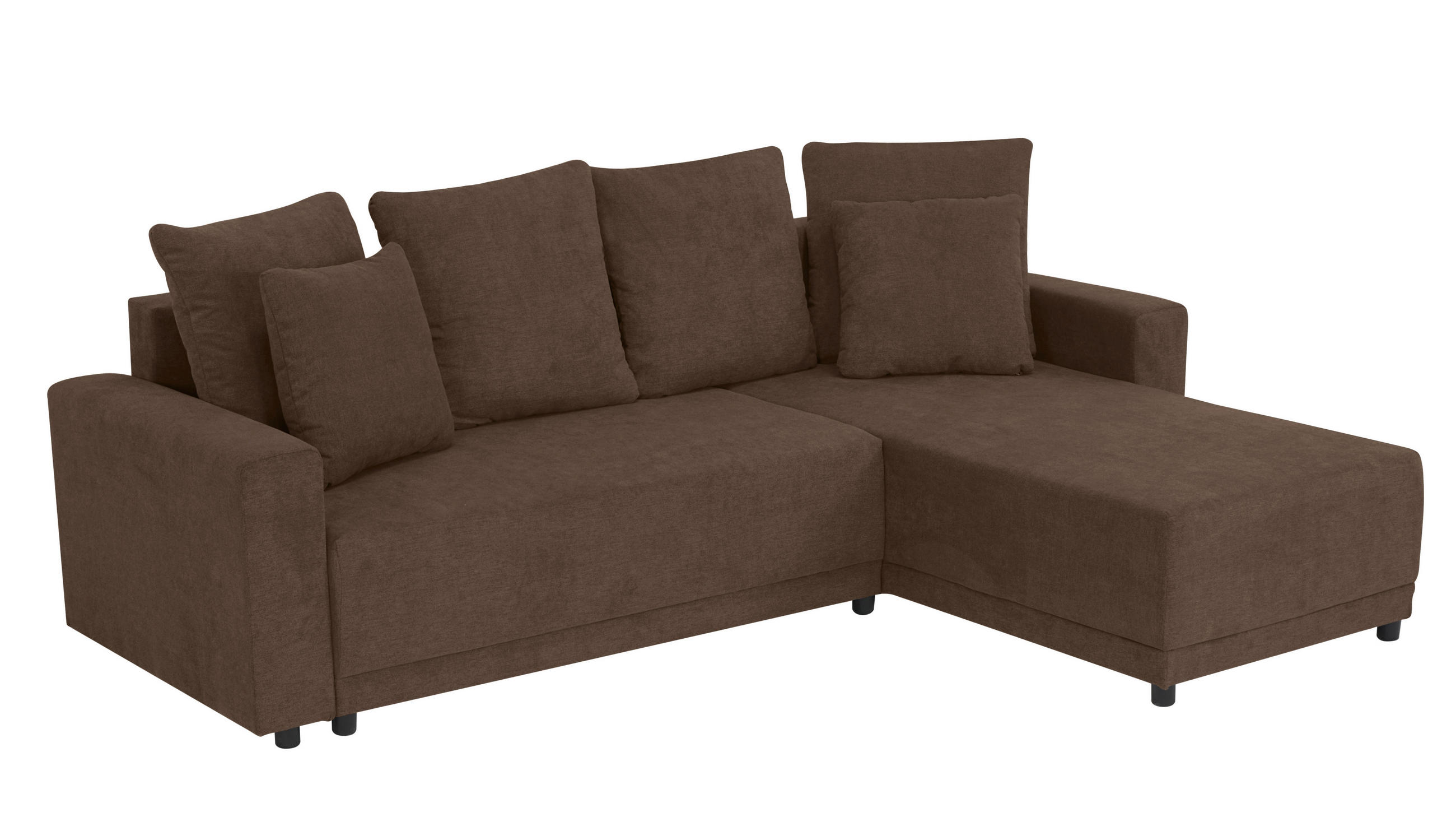 ECKSOFA Braun Mikrofaser  - Schwarz/Braun, Design, Kunststoff/Textil (178/248cm) - MID.YOU