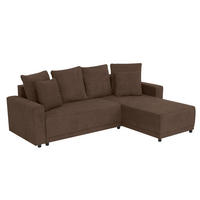 ECKSOFA Braun Mikrofaser  - Schwarz/Braun, Design, Kunststoff/Textil (178/248cm) - MID.YOU