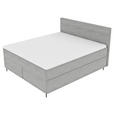 BOXSPRINGBETT 180/200 cm  in Hellgrau  - Hellgrau/Schwarz, KONVENTIONELL, Textil/Metall (180/200cm) - Carryhome