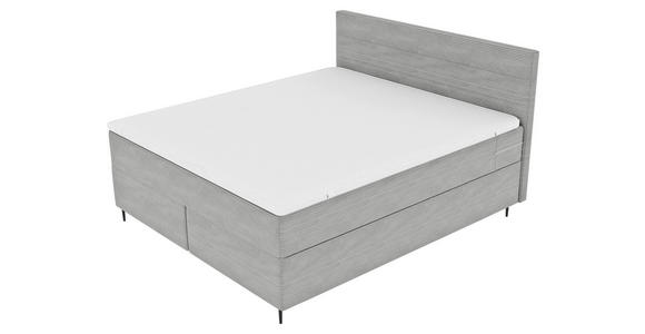 BOXSPRINGBETT 180/200 cm  in Hellgrau  - Hellgrau/Schwarz, KONVENTIONELL, Textil/Metall (180/200cm) - Carryhome