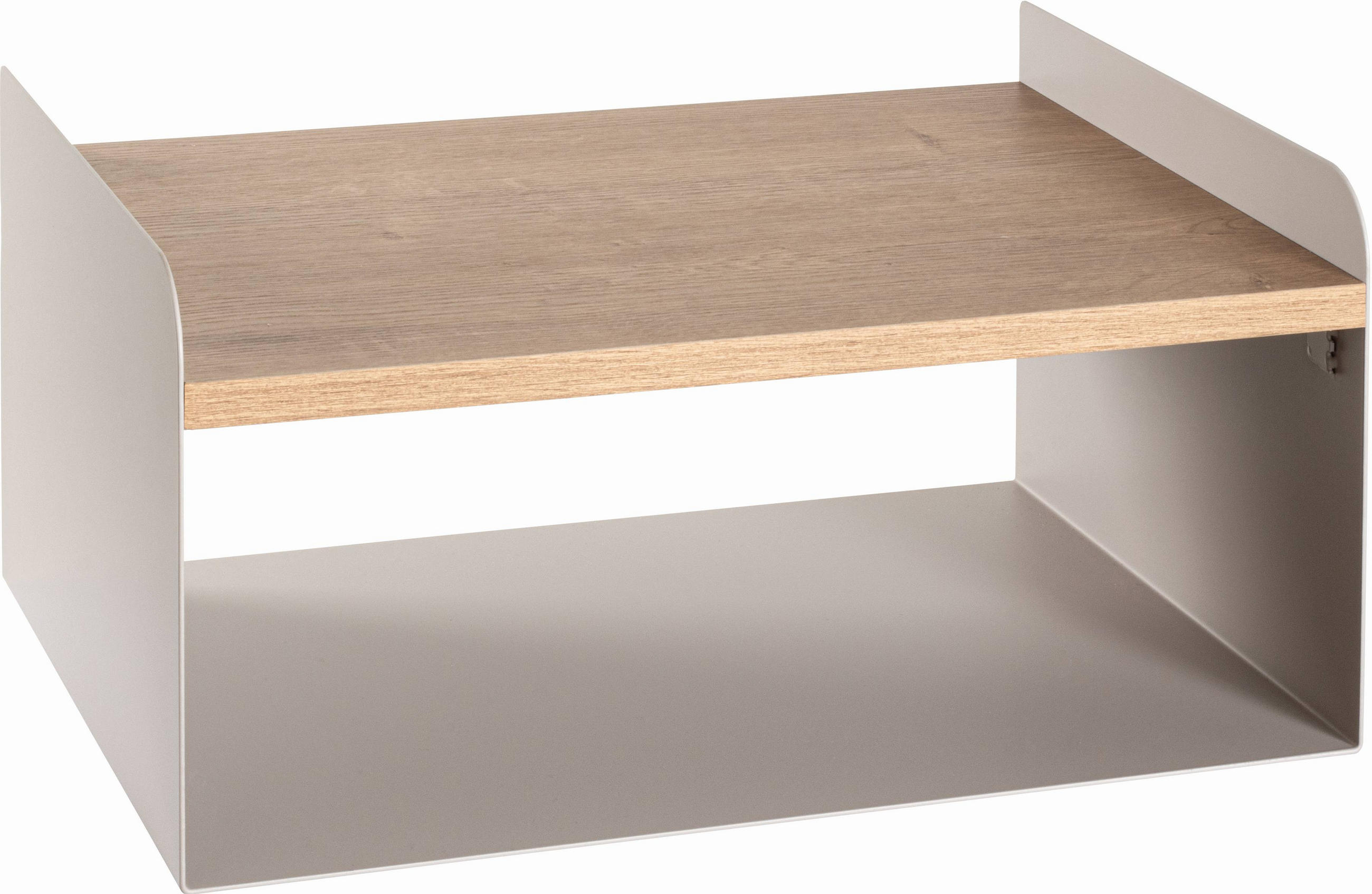 WANDBOARD Metall, Holzwerkstoff Eichefarben, Kaschmir  - Kaschmir/Eichefarben, MODERN, Holzwerkstoff/Metall (40/20/30cm)