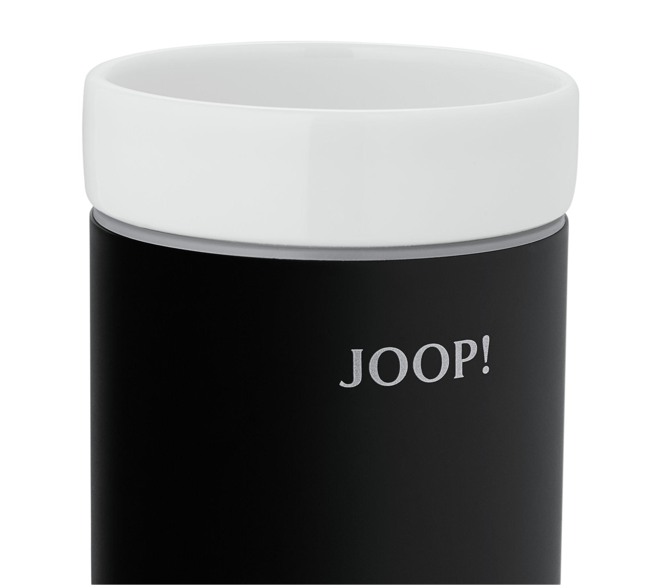 ZAHNPUTZBECHER Chromeline Black  - Chromfarben/Schwarz, Design, Keramik/Kunststoff (7/11,5cm) - Joop!