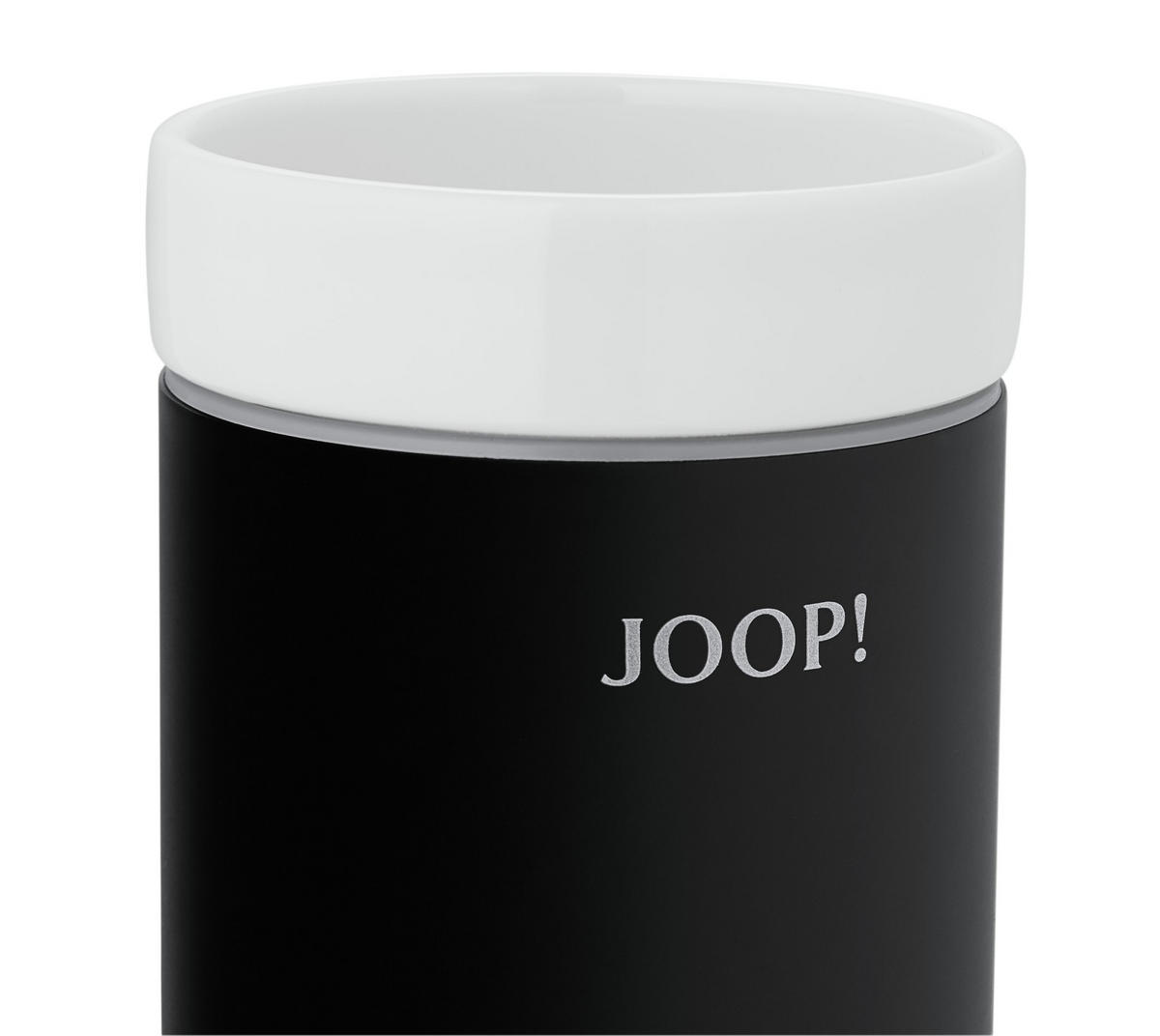 ZAHNPUTZBECHER Chromeline Black  - Chromfarben/Schwarz, Design, Keramik/Kunststoff (7/11,5cm) - Joop!