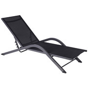 GARTENLIEGE Aluminium pulverbeschichtet Schwarz - Schwarz, Design, Textil/Metall (60/40(83)/192cm) - XORA