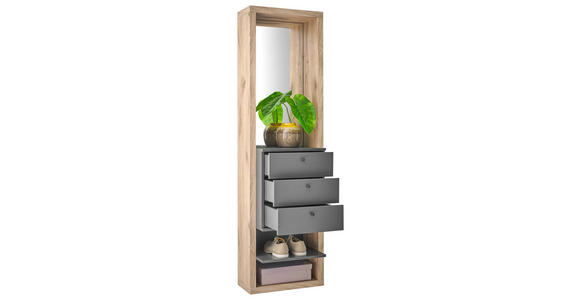 GARDEROBE  in 51/178/35 cm  - Eichefarben/Anthrazit, Basics, Glas/Holzwerkstoff (51/178/35cm) - Carryhome