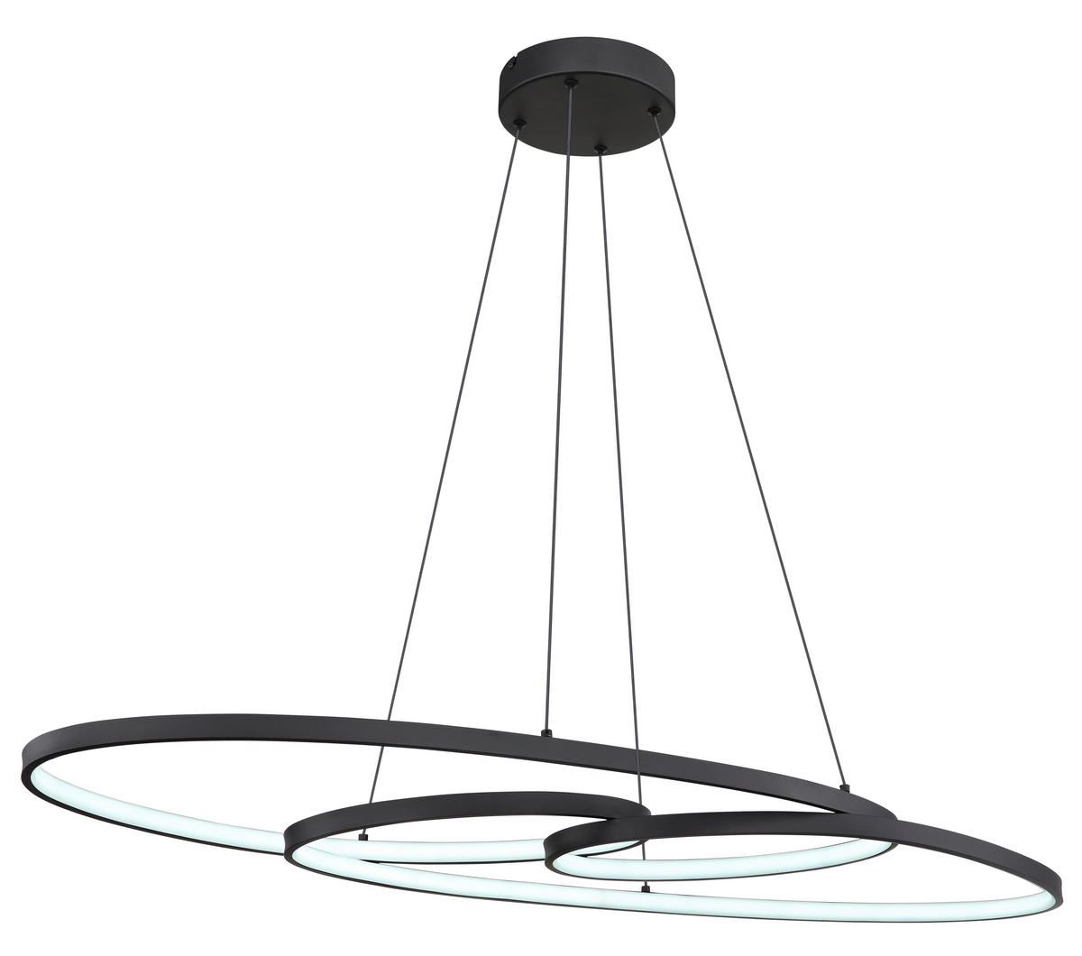 LED-HÄNGELEUCHTE SPIRA 100/36/122 cm   - Schwarz/Weiß, Design, Kunststoff/Metall (100/36/122cm) - Globo