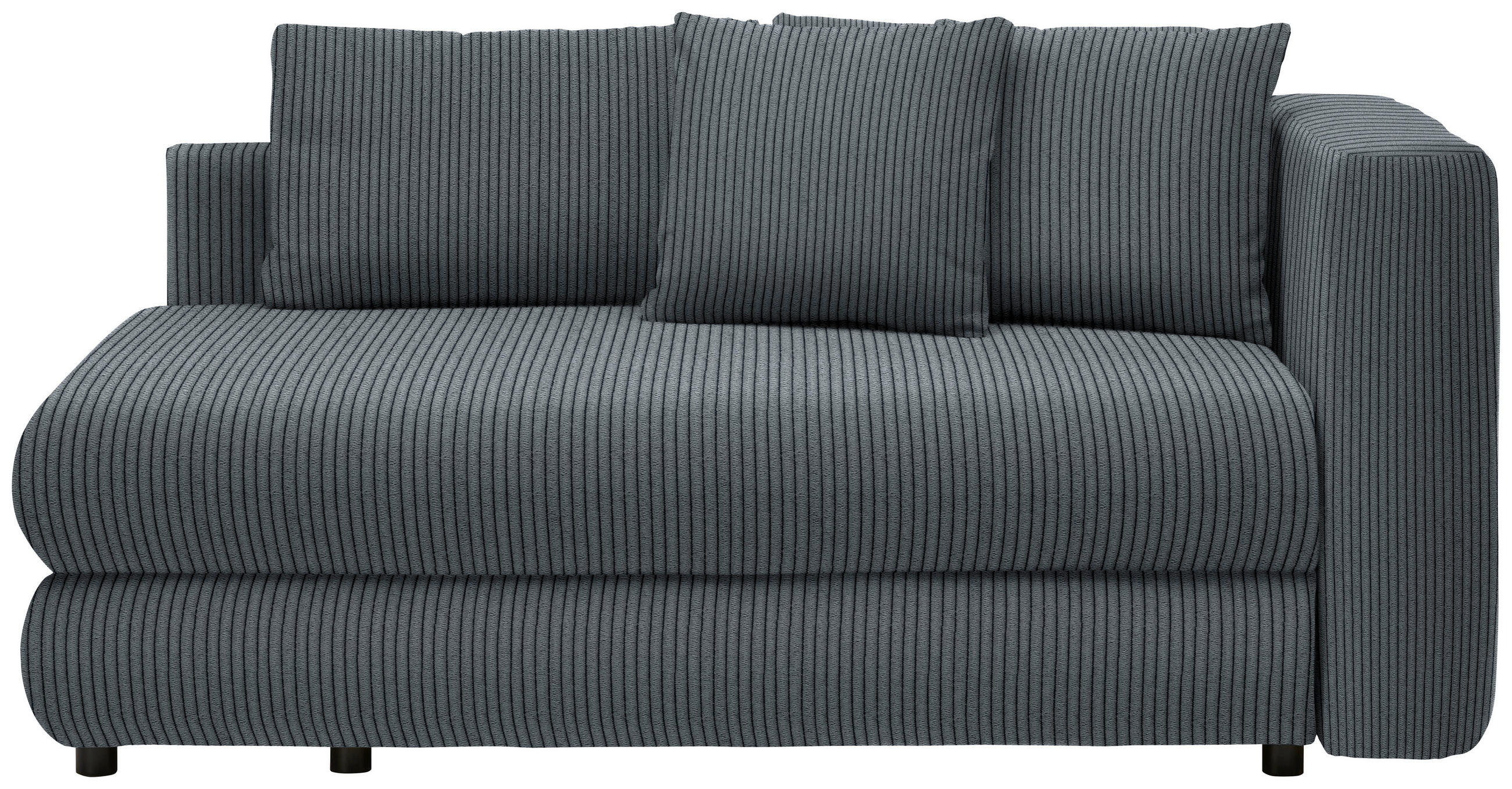 RÉCAMIERE in Cord Grau - Schwarz/Grau, Design, Kunststoff/Textil (171/71-88/93cm) - Cantus