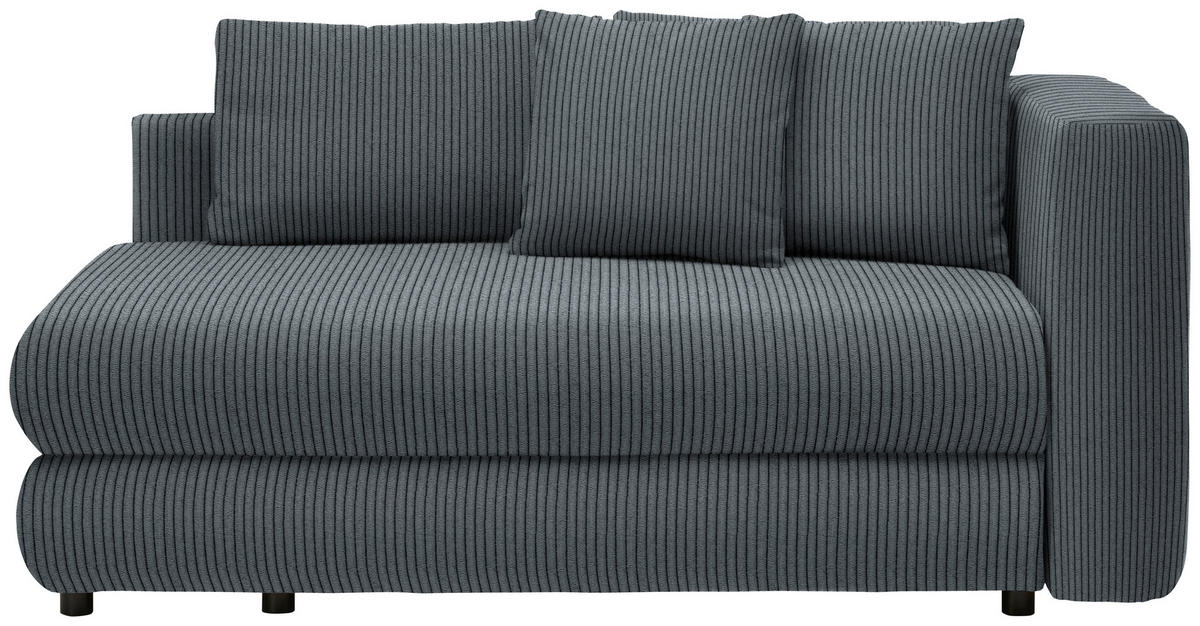 RÉCAMIERE in Cord Grau  - Schwarz/Grau, Design, Kunststoff/Textil (171/71-88/93cm) - Cantus