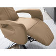 RELAXSESSEL in Leder Hellbraun  - Hellbraun/Schwarz, Design, Leder/Metall (71/112/83cm) - Dieter Knoll