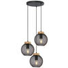 HÄNGELEUCHTE 44/120 cm    - Schwarz/Braun, Basics, Holz/Metall (44/120cm) - Globo