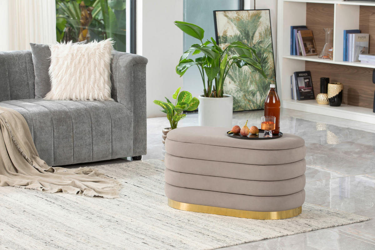 HOCKER in Metall, Textil, Holzwerkstoff  - Design, Holzwerkstoff/Textil (80/42/42cm) - MID.YOU
