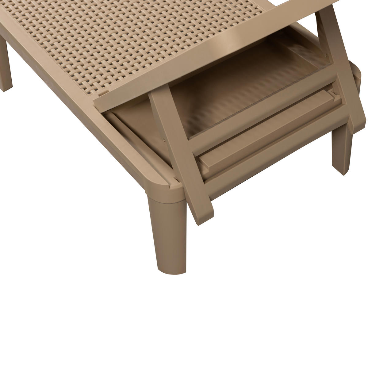 GARTENLIEGE 55/29/191 cm  - Sandfarben, Design, Kunststoff (55/29/191cm) - Gardenson