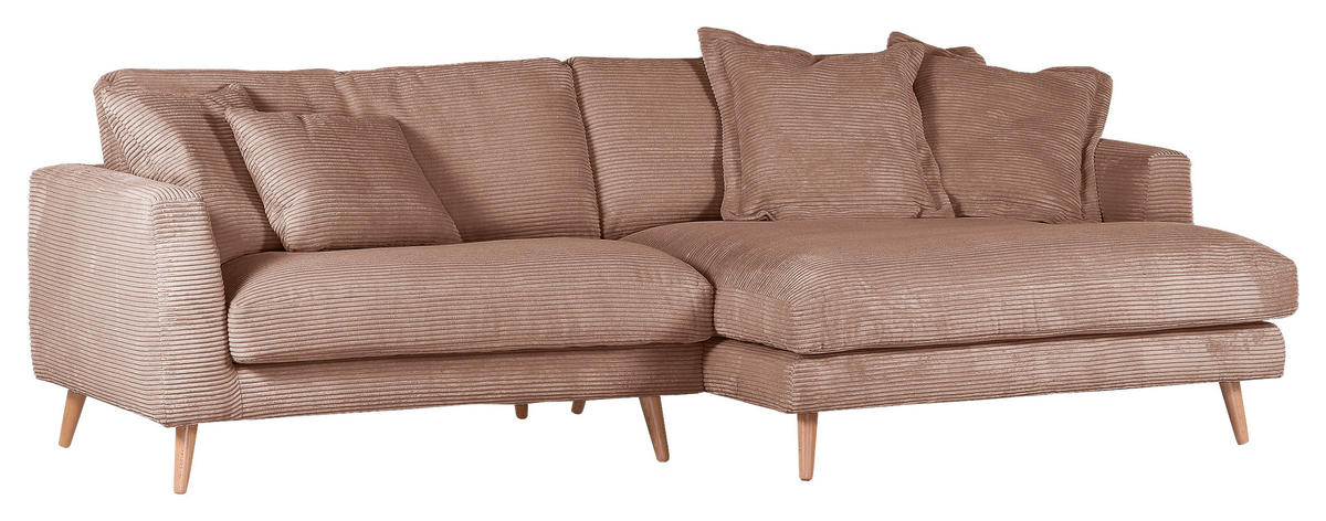 ECKSOFA in Cord Altrosa  - Altrosa/Naturfarben, Romantik / Landhaus, Holz/Textil (270/140cm) - Landscape
