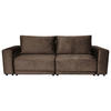 BIGSOFA in Velours Dunkelbraun  - Dunkelbraun/Schwarz, Design, Kunststoff/Textil (256/88/120cm) - home24