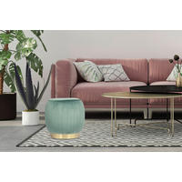TABURET, plast, kov, 43/42/43 cm - světle zelená/barvy zlata, Design, kov/plast (43/42/43cm)