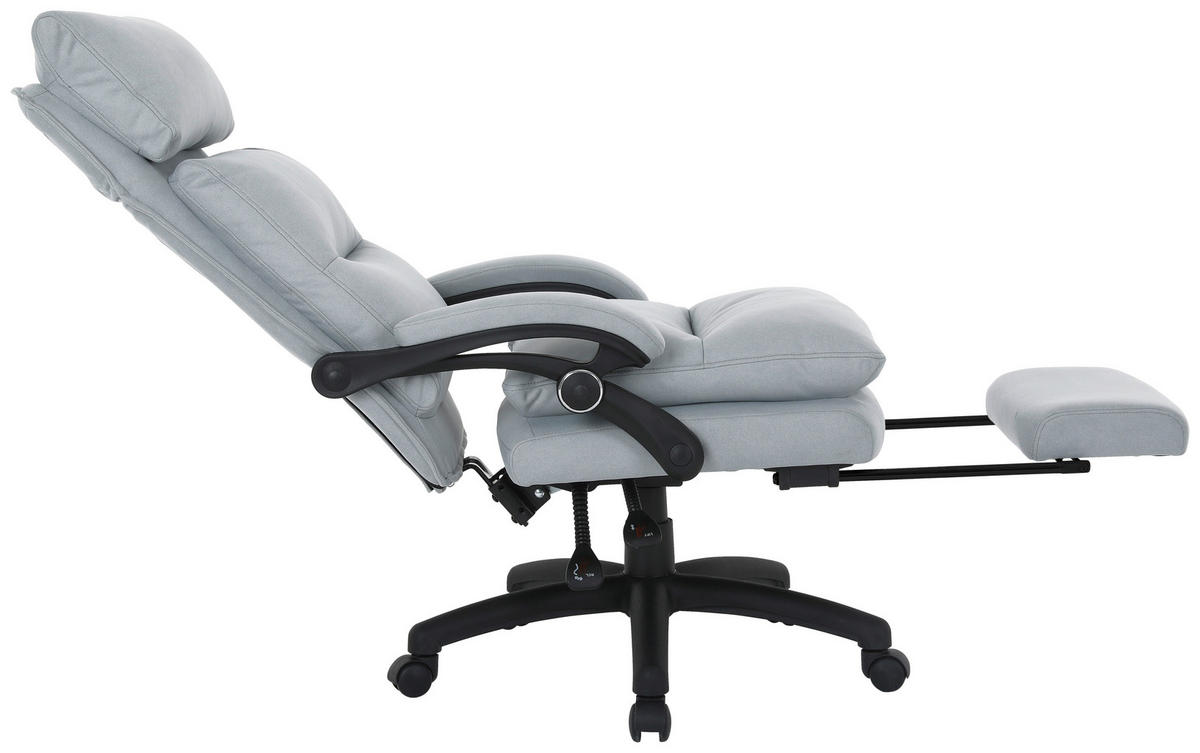 SCAUN DIRECTORIAL  in microfibră gri deschis  - gri deschis/negru, Modern, plastic/metal (63,5/114-122/70cm) - Venda