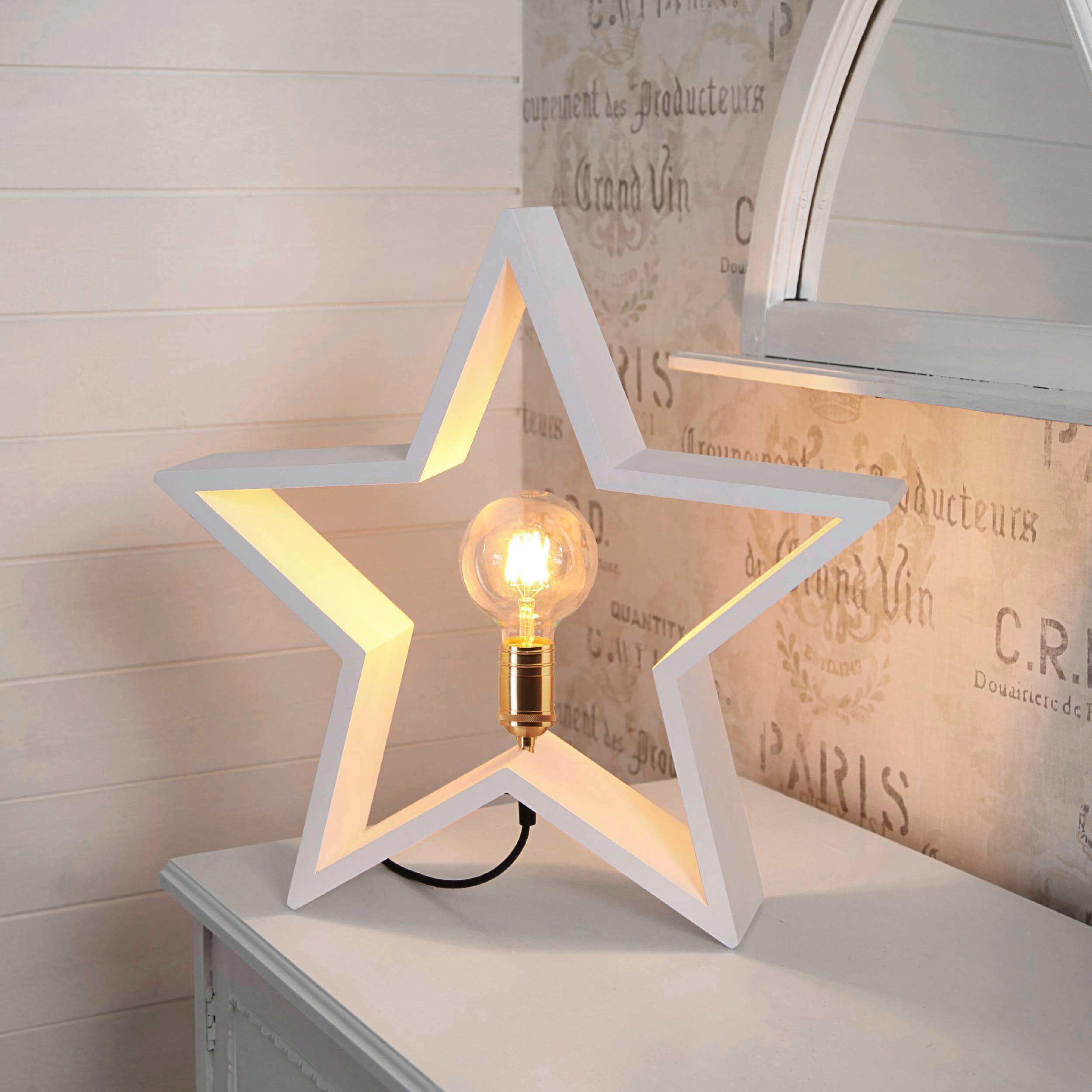 TISCHLEUCHTE 50/10/48 cm   - Messingfarben/Weiß, Basics, Holz/Metall (50/10/48cm) - Eglo