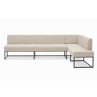 UGAONA KLUPA  boja peska   - crna/boja peska, Moderno, drvo/metal (265/199cm) - Livetastic