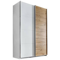 SCHWEBETÜRENSCHRANK  in Eiche Artisan  - Alufarben/Eiche Artisan, Design, Holzwerkstoff/Metall (136/210/62cm) - Carryhome
