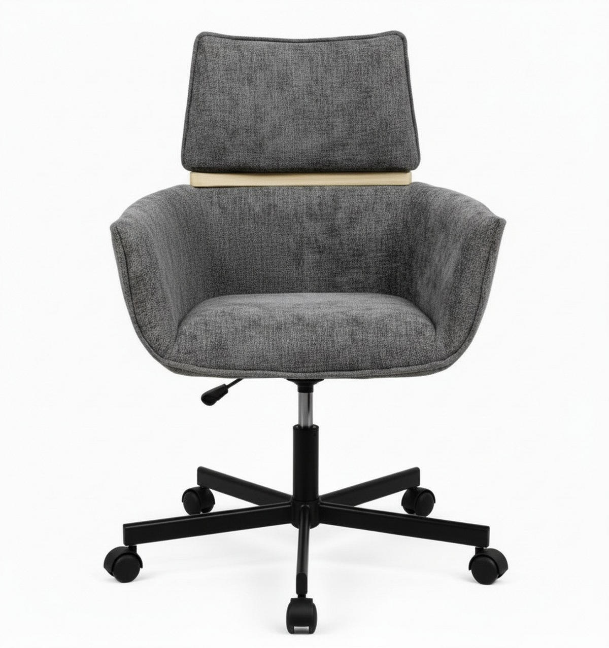 OTOČNÁ STOLIČKA, tkaná textília, tmavosivá - čierna/tmavosivá, Modern, kov/drevo (62/86/56cm) - MID.YOU