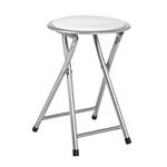 KLAPPHOCKER in Textil Weiß, Alufarben  - Alufarben/Weiß, Design, Textil/Metall (30/45/30cm) - Carryhome