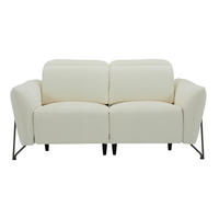2-SITZER-SOFA in Flachgewebe Creme  - Creme/Schwarz, Lifestyle, Textil/Metall (164/83/107/111cm) - Livetastic