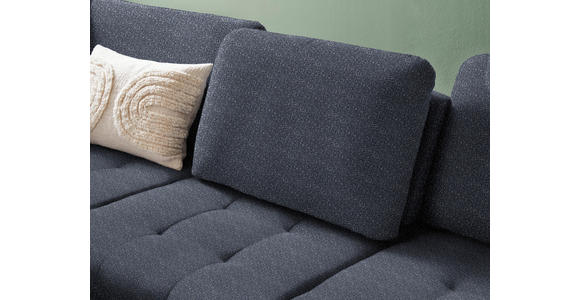 ECKSOFA in Bouclé Dunkelblau  - Schwarz/Dunkelblau, Natur, Textil/Metall (233/288cm) - Valnatura