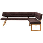 ECKBANK 225/155 cm  in Braun  - Eichefarben/Braun, KONVENTIONELL, Holz/Textil (225/155cm) - Dieter Knoll