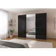 SCHWEBETÜRENSCHRANK 301/223/68 cm 3-türig Schwarz, Champagner  - Champagner/Schwarz, KONVENTIONELL, Glas/Holzwerkstoff (301/223/68cm) - Novel