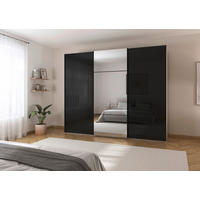 SCHWEBETÜRENSCHRANK  in Schwarz, Champagner  - Champagner/Schwarz, KONVENTIONELL, Glas/Holzwerkstoff (301/223/68cm) - Novel