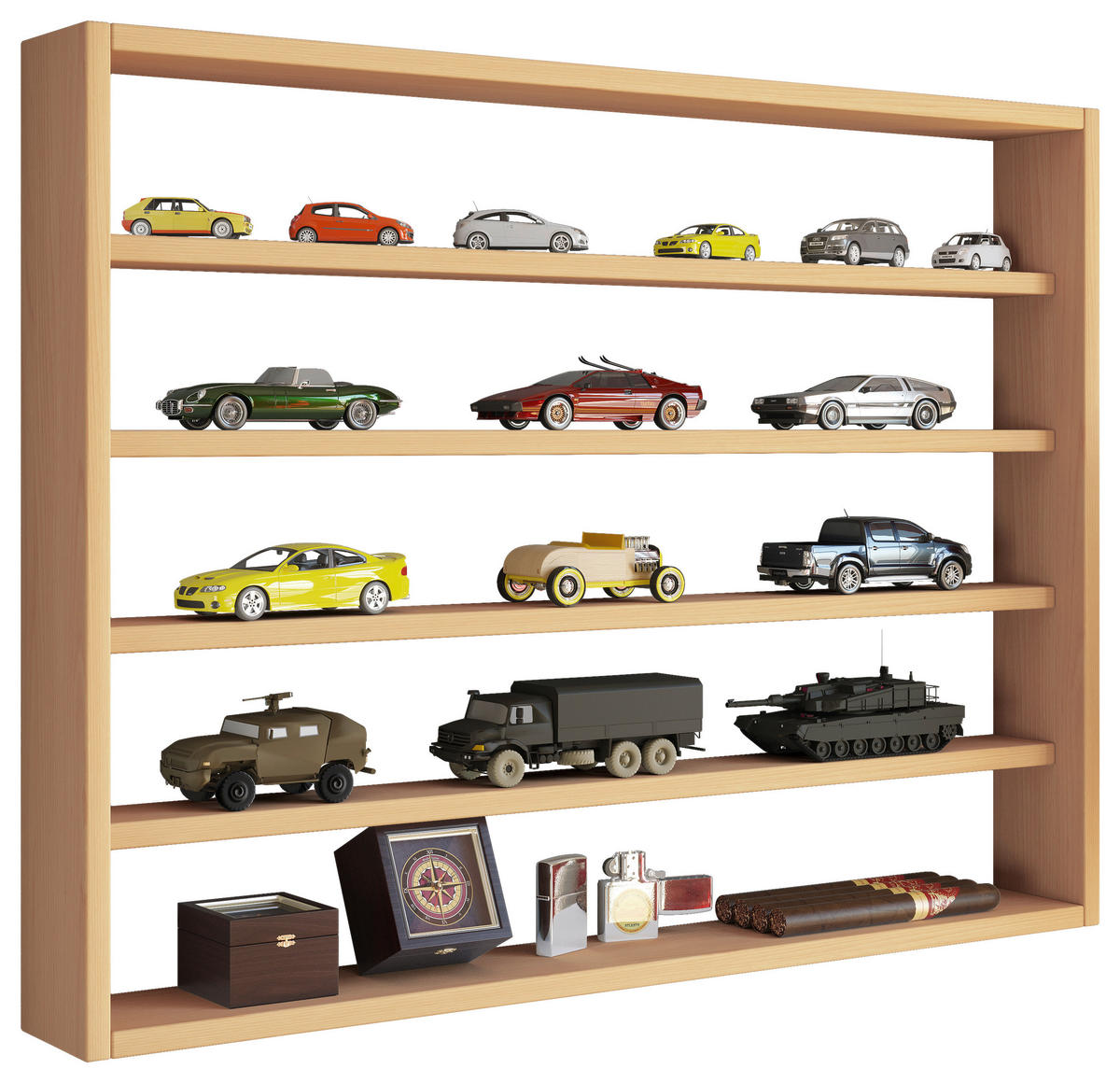 WANDREGAL 80/60/10 cm  - Buchefarben, Design, Holzwerkstoff (80/60/10cm) - MID.YOU