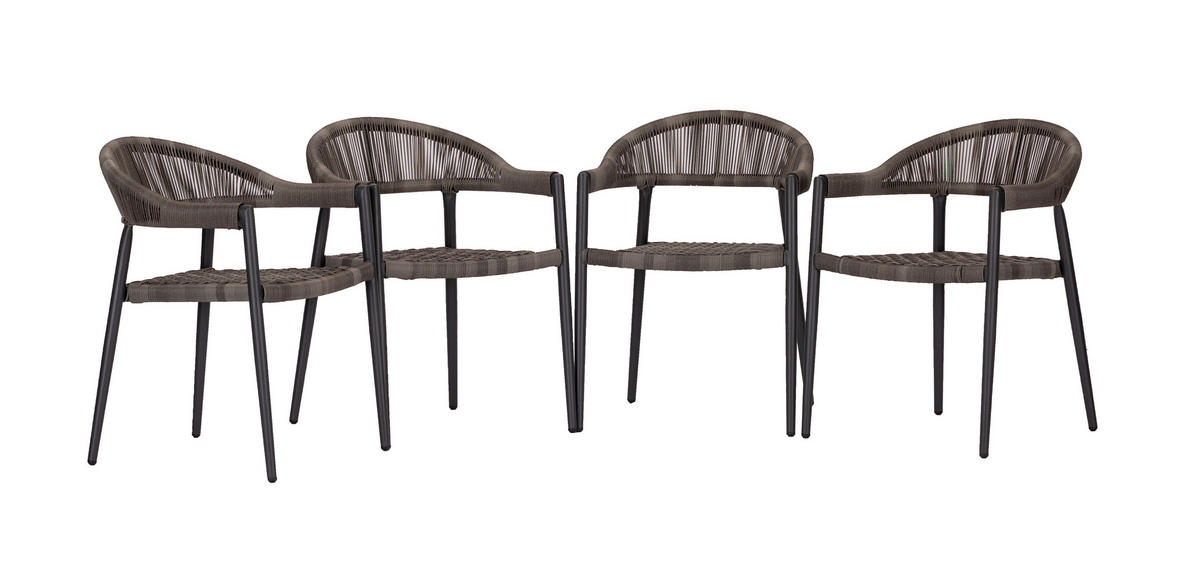 STAPELSESSEL Aluminium Graphitfarben, Dunkelgrau  - Dunkelgrau/Graphitfarben, Basics, Kunststoff/Metall (56/58/78cm) - Gardenson