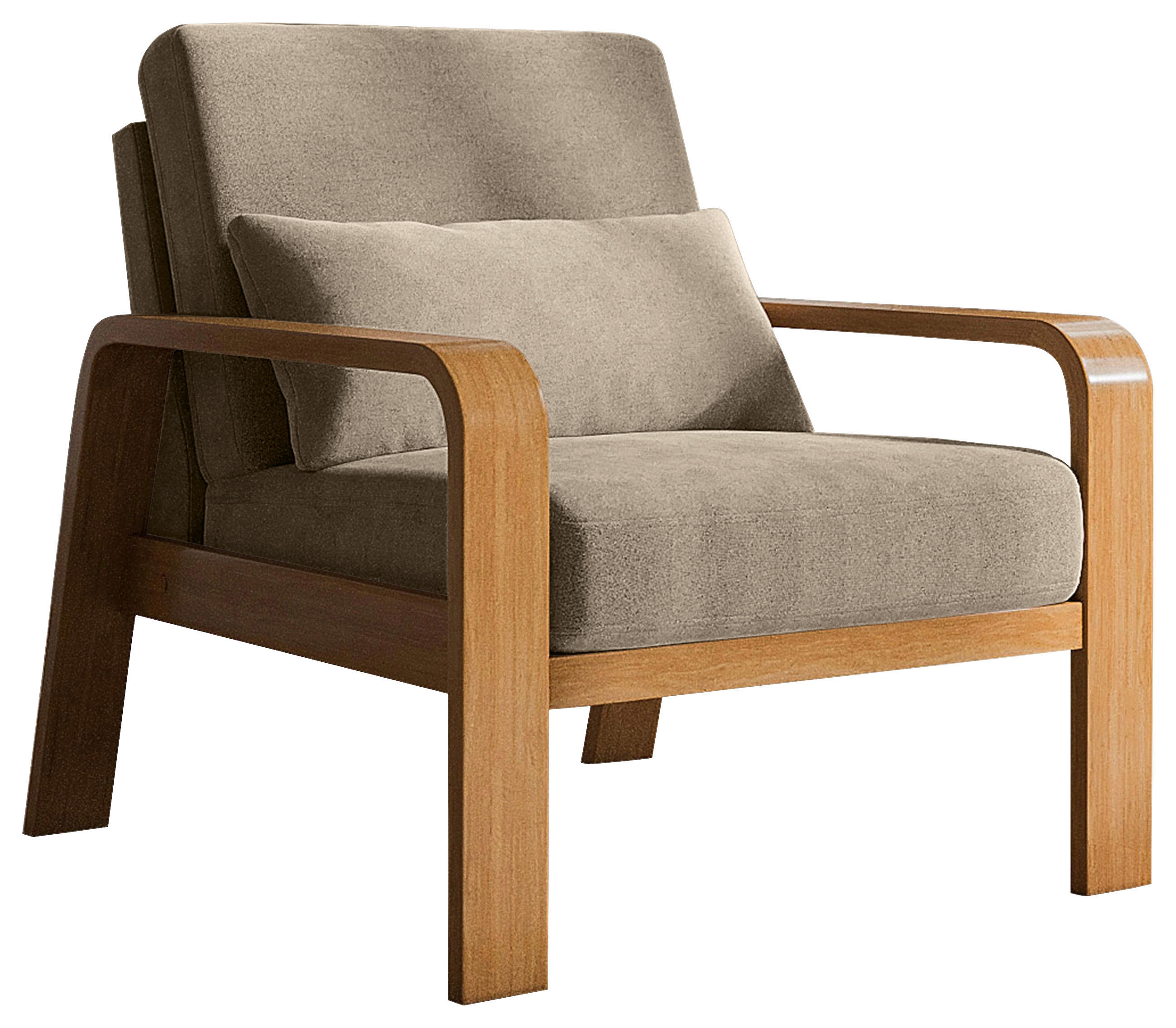 FERNSEHSESSEL in Mikrofaser Naturfarben  - Eichefarben/Naturfarben, Konventionell, Holz/Textil (79/91/93cm) - Livetastic