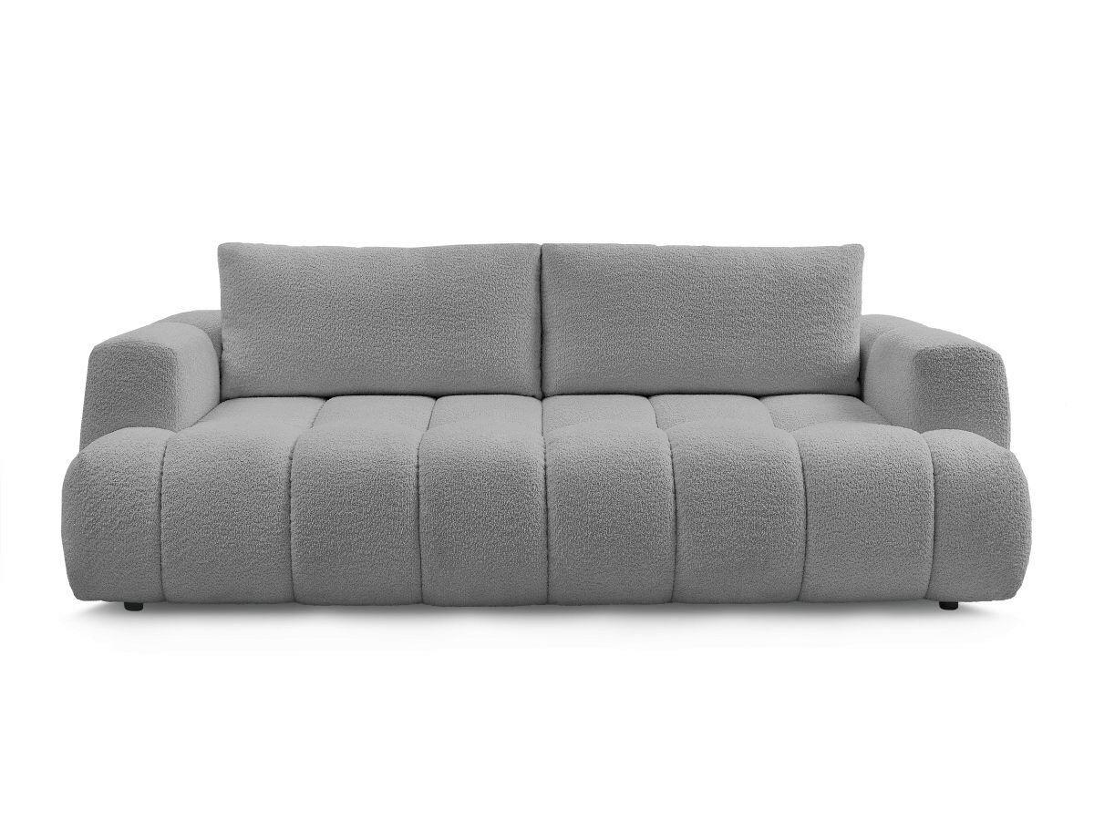 SCHLAFSOFA FUJI Bouclé Dunkelgrau  inkl.  - Dunkelgrau/Schwarz, MODERN, Kunststoff/Textil (251/113/88cm)