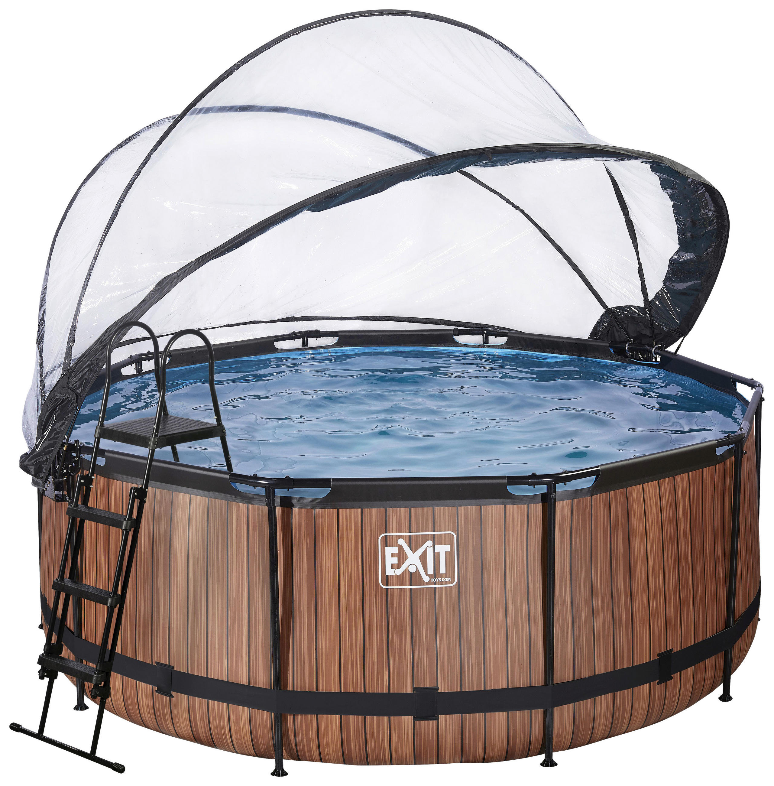 POOL-SET WOOD 360/122 cm  - Braun, KONVENTIONELL, Metall (360/122cm) - EXIT Toys