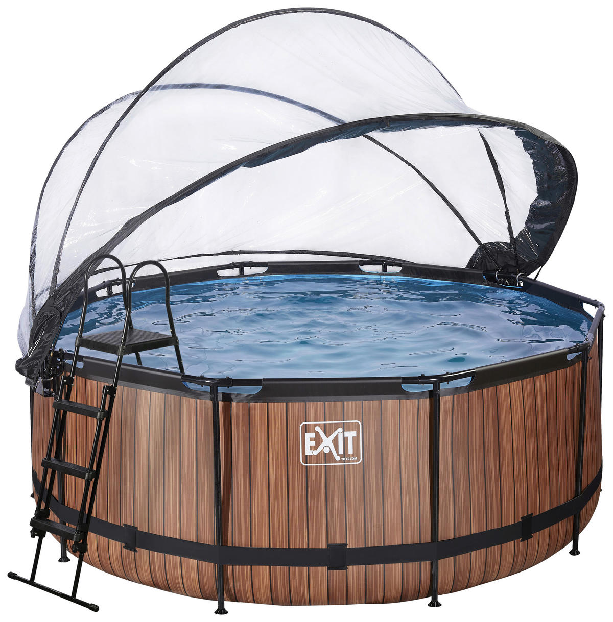 POOL-SET WOOD 360/122 cm  - Braun, KONVENTIONELL, Metall (360/122cm) - EXIT Toys