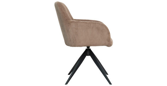 ARMLEHNSTUHL in Eisen Cord - Taupe/Schwarz, Design, Textil/Metall (60,5/82,5/62,5cm) - Novel