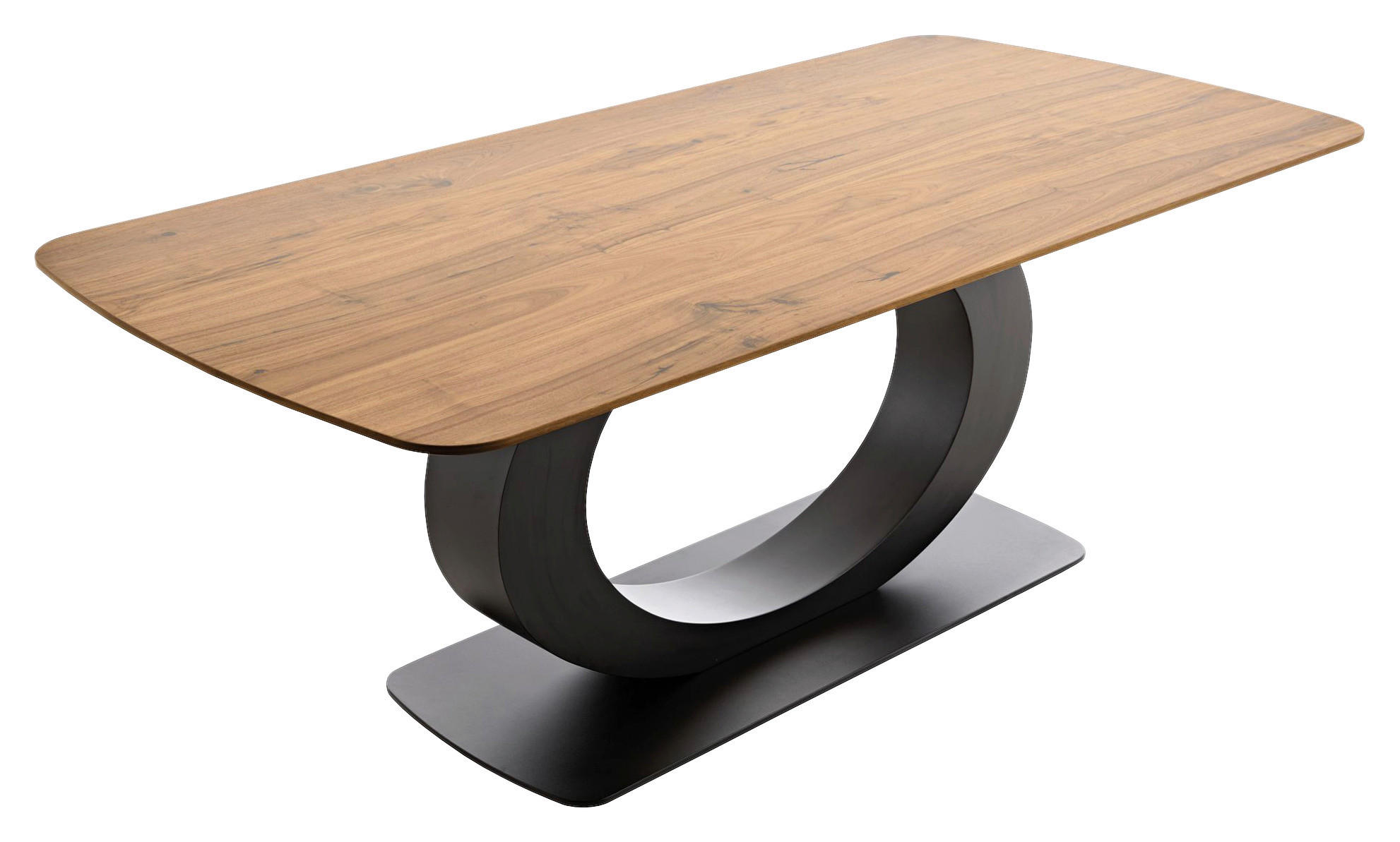 ESSTISCH Nussbaum furniert Nussbaumfarben  - Nussbaumfarben/Schwarz, Design, Holz/Metall (200/100/76cm) - Koinor
