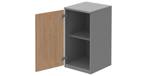 AKTENSCHRANK Eichefarben, Grau  - Eichefarben/Grau, KONVENTIONELL, Holzwerkstoff (40/76,5/43cm) - Moderano