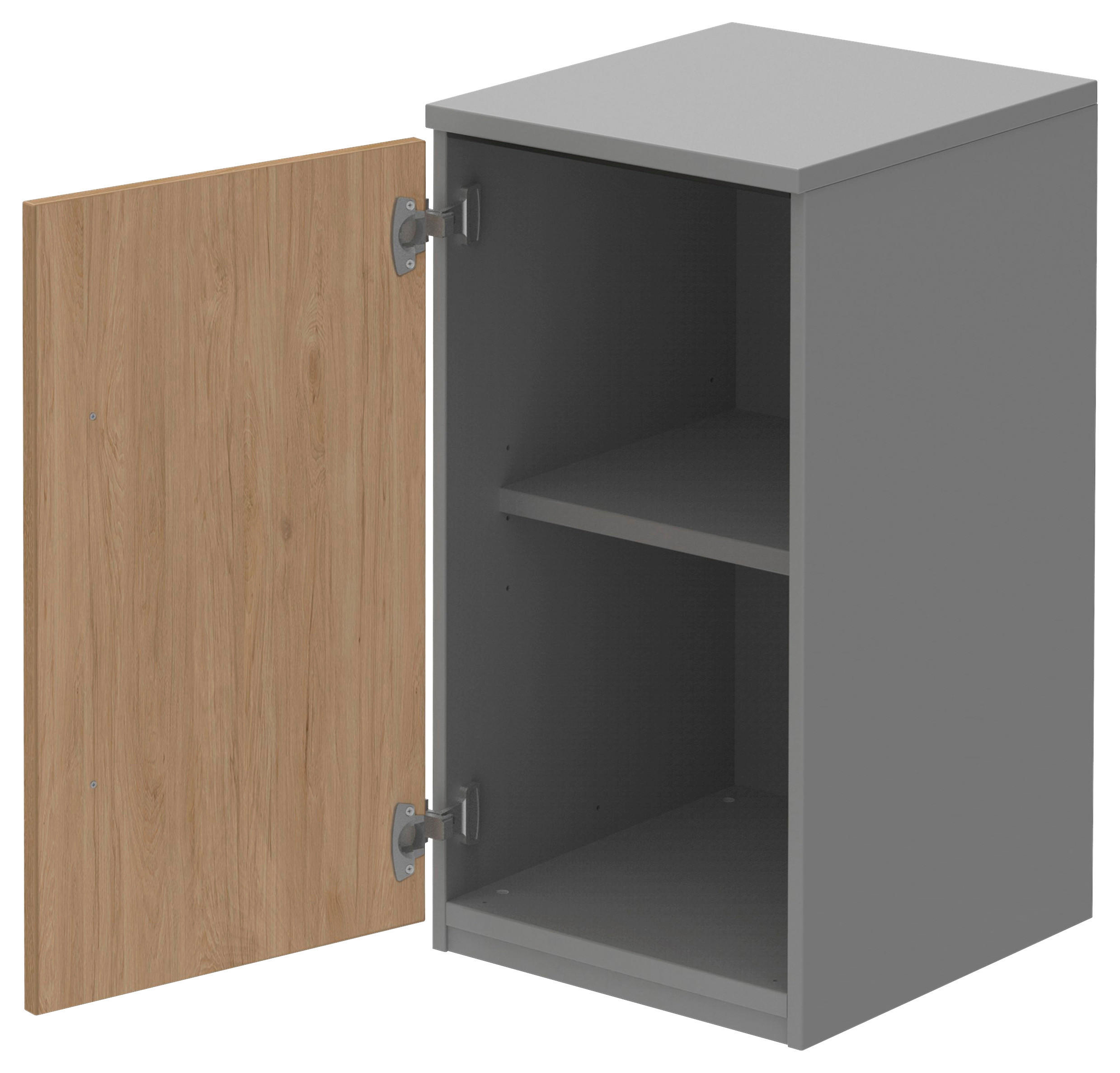 AKTENSCHRANK Grau, Eichefarben  - Eichefarben/Grau, KONVENTIONELL, Holzwerkstoff (40/76,5/43cm) - Moderano