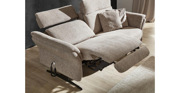 2-SITZER-SOFA Chenille Graubraun - Graubraun/Schwarz, KONVENTIONELL, Textil/Metall (194/106/92cm) - Dieter Knoll