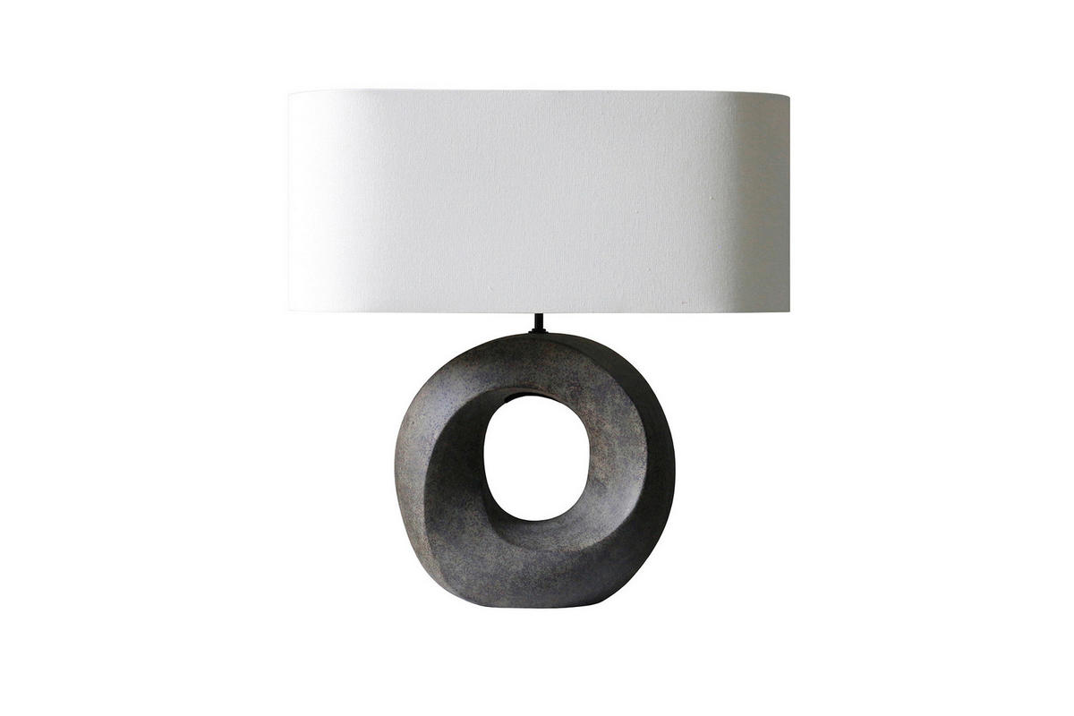 TISCHLEUCHTE 31/55/15 cm   - Beige/Grün, Design, Keramik/Textil (31/55/15cm) - P & B