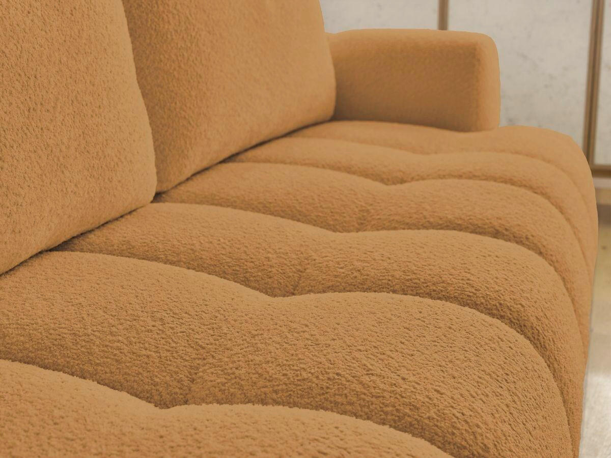 SCHLAFSOFA FUJI Bouclé Gelb  inkl.  - Gelb/Schwarz, MODERN, Kunststoff/Textil (251/113/88cm)