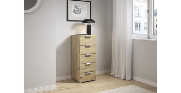 KOMMODE  in 40/100/42 cm  - Chromfarben/Eiche Artisan, Design, Holzwerkstoff/Metall (40/100/42cm) - Xora