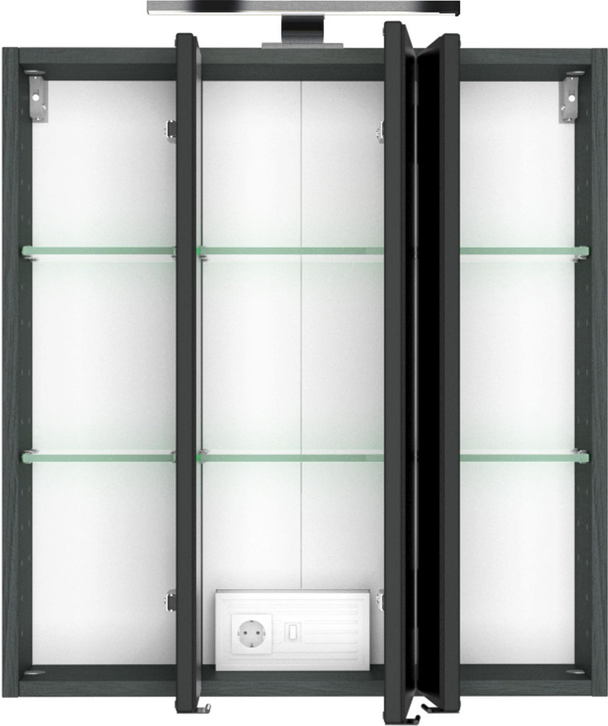 SPIEGELSCHRANK 60/66/20 cm  - Chromfarben/Grau, Design, Glas/Holzwerkstoff (60/66/20cm) - Held