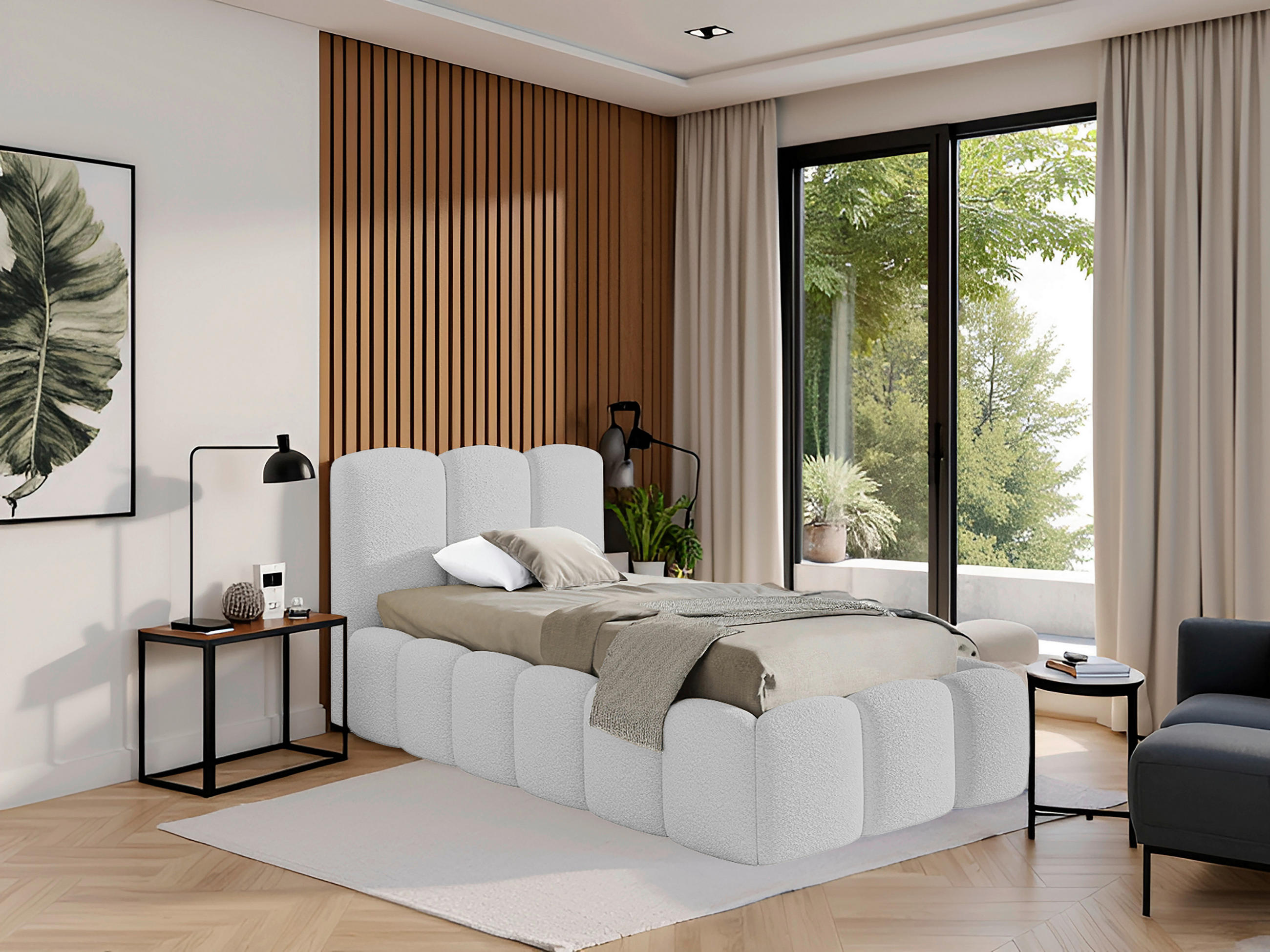POLSTERBETT Lattenrost, Bettkasten Hellgrau 120/200 cm  - Hellgrau, MODERN, Holz/Textil (120/200cm) - Livetastic